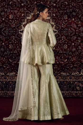Lashkaraa Sequin Embellished Peplum Kurta Set 