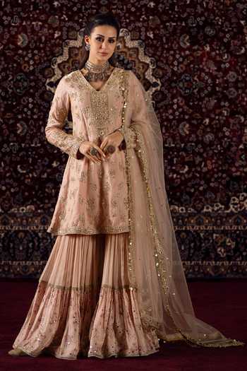 Lashkaraa Embroidered Kurta Gharara Set 