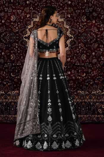 Lashkaraa Embroidered Viscose Silk Lehenga Set 