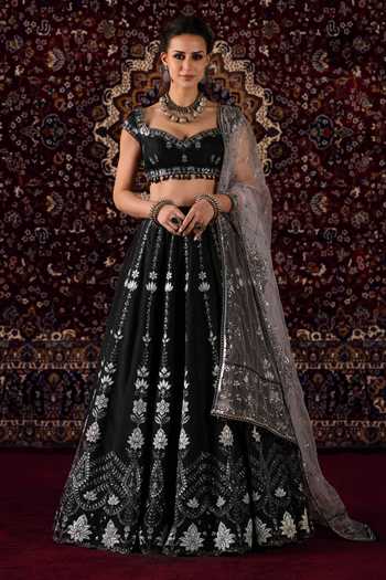 Lashkaraa Embroidered Viscose Silk Lehenga Set 
