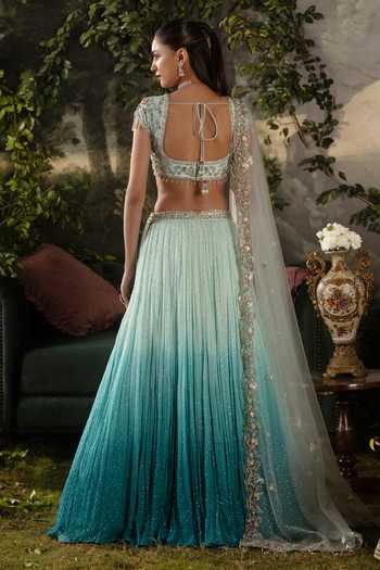 Lashkaraa Ombre Lehenga Embroidered Blouse Set 