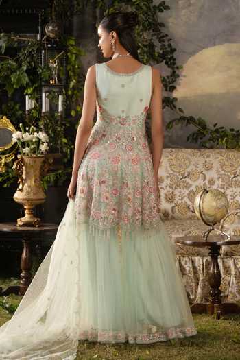 Lashkaraa Embroidered Net Kurta Set 