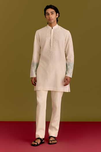 Devnaagri Embroidered Placket Kurta Set 