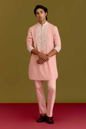 Devnaagri Floral Embroidered Straight Kurta Set 