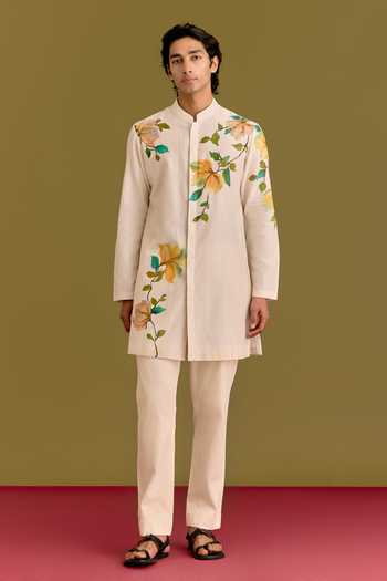 Devnaagri Floral Hand Painted Kurta Set 
