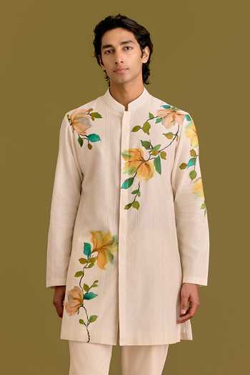 Devnaagri Floral Hand Painted Kurta Set 