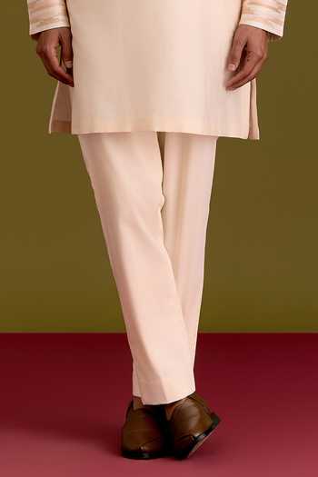 Devnaagri Pink Silk, Cotton, Lycra Placed Embroidered Kurta Set Online at Aza Fashions Devnaagri_Pink Silk, Cotton, Lycra Placed Embroidered Kurta Set _Online_at_Aza_Fashions