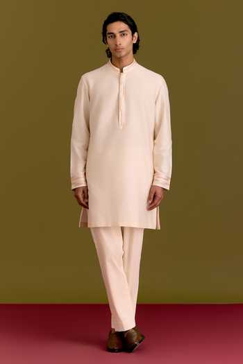 Devnaagri Placed Embroidered Kurta Set 