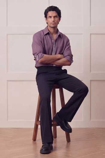 ROHIT DOSHI Patch Trim Polyester Shirt 
