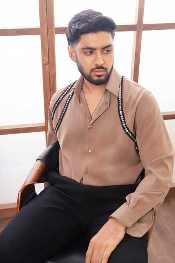 ROHIT DOSHI Bullets Contrast Trim Shirt 