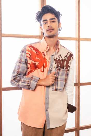 ROHIT DOSHI All Mix Roll Earthy Shirt 