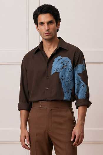 ROHIT DOSHI Fluid Art Lite Pattern Shirt 