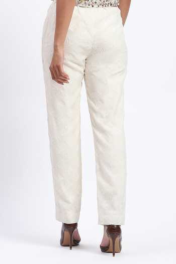 ABRAHAM AND THAKORE Bird Cutwork Trouser 