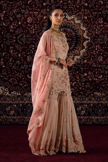 Lashkaraa Embroidered Kurta Gharara Set 