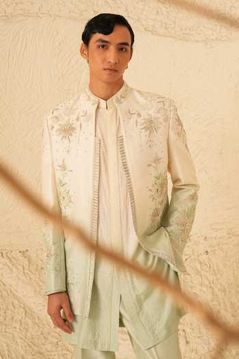 Shreyansh Designs Aeris Floral Embroidered Jacket & Kurta Set 