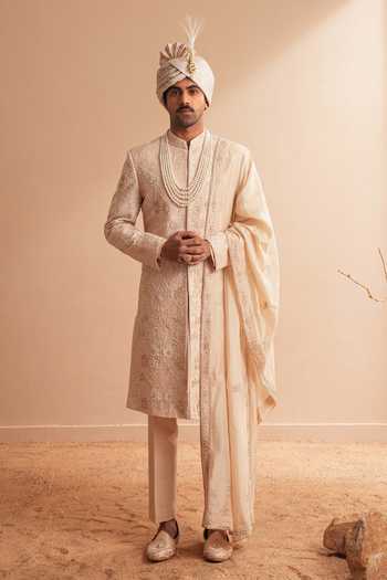 Shreyansh Designs Azehrain Floral Embroidered Sherwani Set 