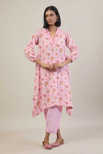 Tuli Bana Floral Print Kurta With Pant 