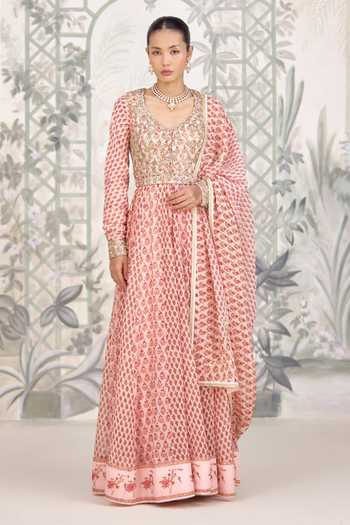 Shyam Narayan Prasad Zardozi Hand Block Print Anarkali Set 