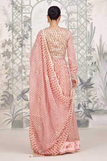 Shyam Narayan Prasad Zardozi Hand Block Print Anarkali Set 