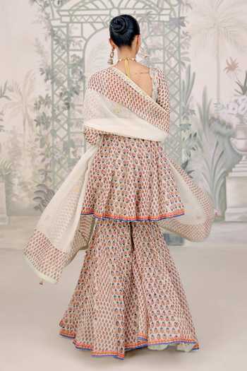 Shyam Narayan Prasad Zardozi Embroidered Top Sharara Set 