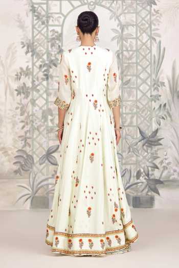 Shyam Narayan Prasad Zardozi Embroidered Anarkali Sharara Set 