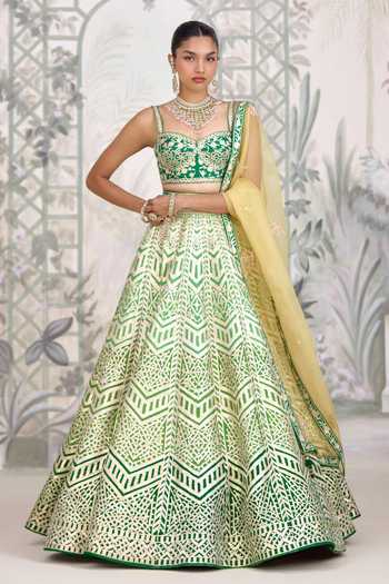 Shyam Narayan Prasad Gota Embroidered Raw Silk Lehenga Set 