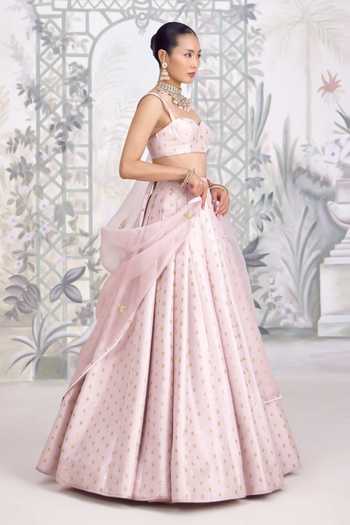 Shyam Narayan Prasad_Purple Silk , Brocade, Silk, Zardozi Embroidered Lehenga Set _at_Aza_Fashions