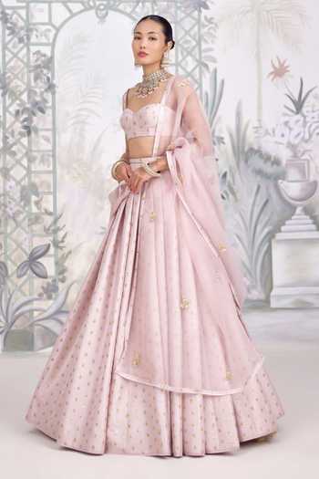 Shop_Shyam Narayan Prasad_Purple Silk , Brocade, Silk, Zardozi Embroidered Lehenga Set 