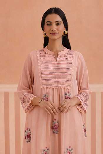OMI Mul Chanderi Kurta & Pant Set 