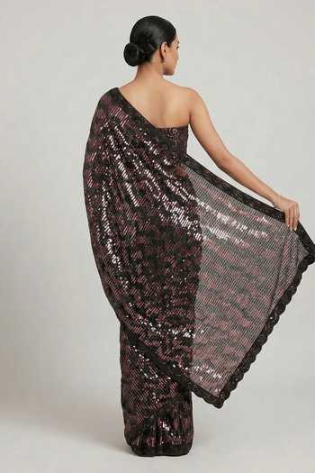 Two Sisters By Gyans Cascade Sequin Work Saree With Blouse 