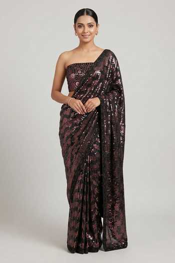 Two Sisters By Gyans Cascade Sequin Work Saree With Blouse 