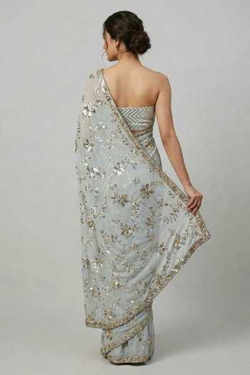 Two Sisters By Gyans Celestial Bloom Embroidered Saree With Blouse 