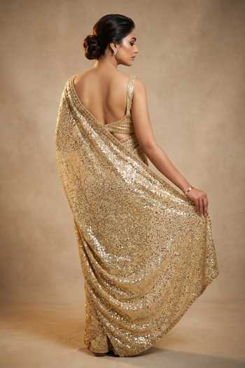 Two Sisters By Gyans Embellished Saree With Unstitched Blouse Piece 