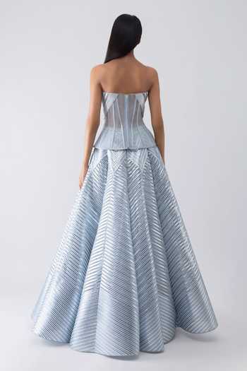 Amit Aggarwal Metallic Structured Corset & Skirt Set 
