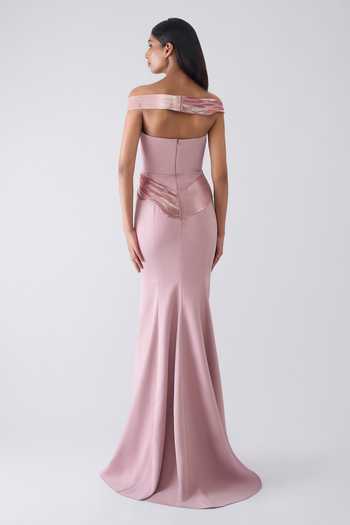 Amit Aggarwal Metallic Moulded Gown