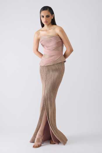 Amit Aggarwal Structured Crystal Work Corset & Skirt Set 