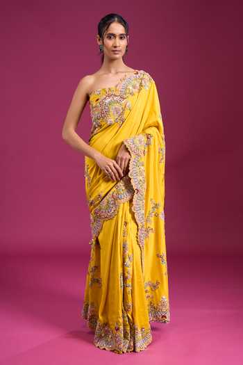 Anamika Khanna Embroidered Saree With Unstitched Blouse Piece 