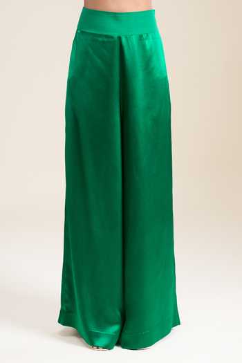 Anamika Khanna_Green Round , Square Embroidered Cape Palazzo Set _at_Aza_Fashions
