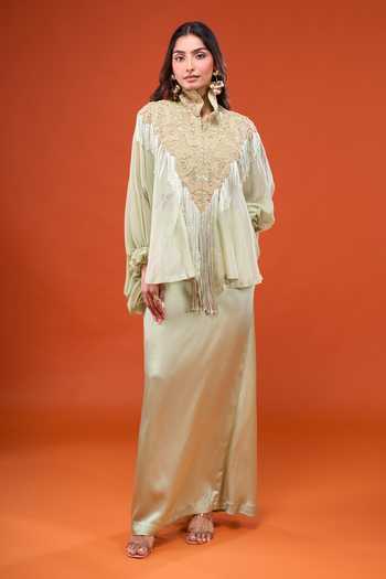 Anamika Khanna Embroidered Cape & Skirt Set 