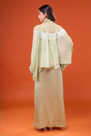 Anamika Khanna Embroidered Cape & Skirt Set 