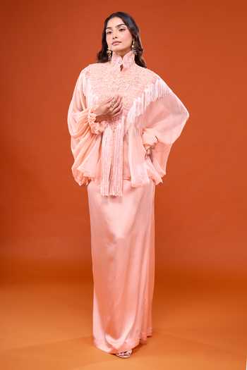 Anamika Khanna Embroidered Cape & Straight Skirt Set 