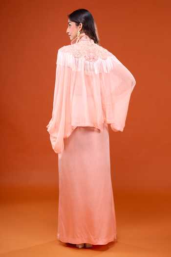Anamika Khanna Embroidered Cape & Straight Skirt Set 