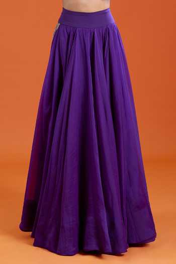 Buy Anamika Khanna Purple Round Neck, Yes Embroidered Kurta Lehenga Set Online at Aza Fashions Buy_Anamika Khanna_Purple Round Neck, Yes Embroidered Kurta Lehenga Set _Online_at_Aza_Fashions