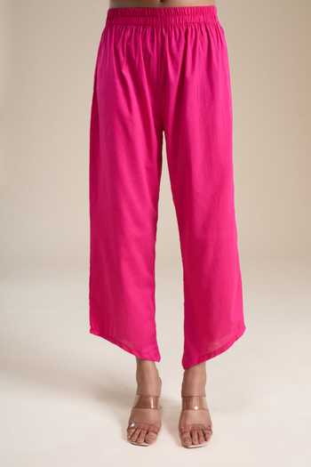 Buy_Khwaab By Sanjana Lakhani_Pink Cotton V-neck Embellished Kurta With Pant 