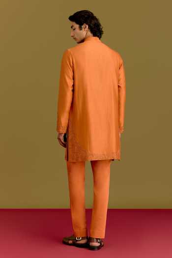 Devnaagri Placed Embroidered Straight Kurta Set 