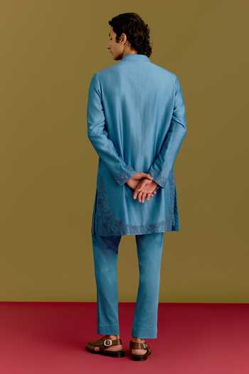 Devnaagri Placed Embroidered Kurta Set 