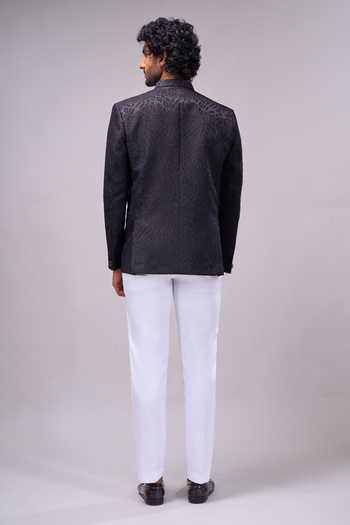 Arihant Rai Sinha Woven Button Down Bandhgala 