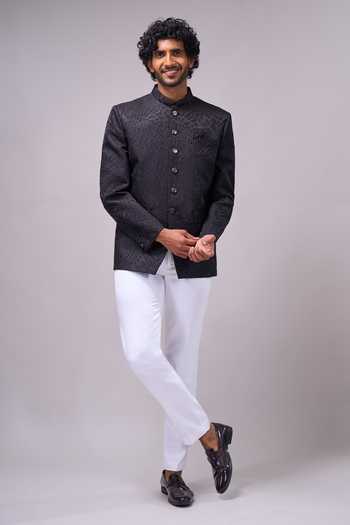 Arihant Rai Sinha Woven Button Down Bandhgala 
