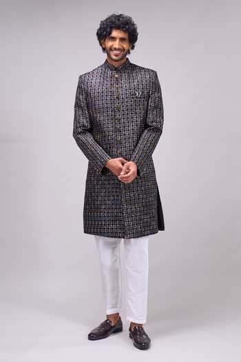 Arihant Rai Sinha Geometric Pattern Sherwani & Pant Set 