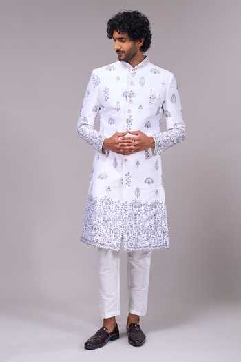 Arihant Rai Sinha Floral Embroidered Sherwani & Pant Set 